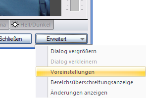 Fixfoto Voreinstellungen aufrufen Voreinstellungen aufrufen